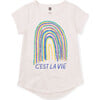 C'est La Vie Tunic Top, White - T-Shirts - 1 - thumbnail