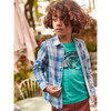 Frog Layered Sleeve Graphic Tee, Blue - T-Shirts - 3