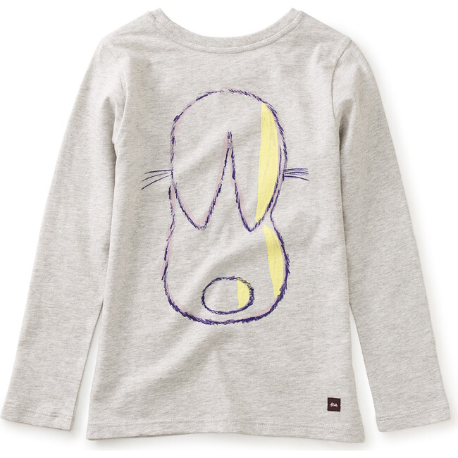 Bunny Graphic Tee, Grey - T-Shirts - 3