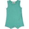 Turqoise Sleeveless Modal Romper, Green - Bodysuits - 1 - thumbnail