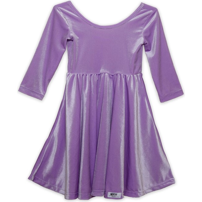 Twirly Dress in Lavender Stretch Velvet