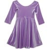 Twirly Dress in Lavender Stretch Velvet - Dresses - 1 - thumbnail