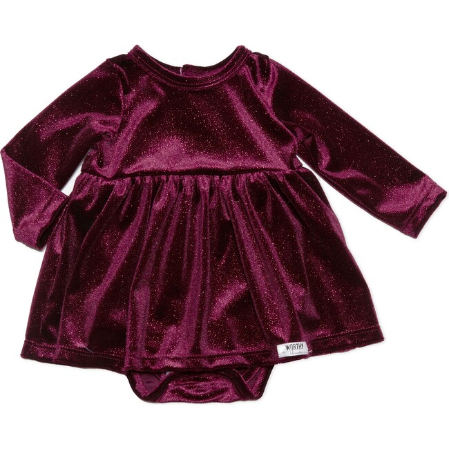 Holiday Bubble Romper in Burgundy Sparkle