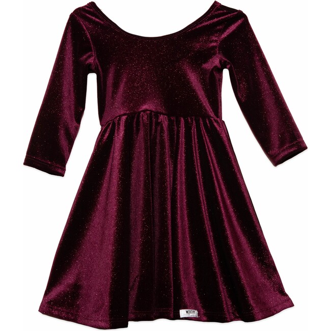 Holiday Twirly Dress in Burgundy Sparkle