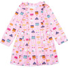 Long Sleeve Ruffle Dress in Cakes, Pink - Dresses - 1 - thumbnail