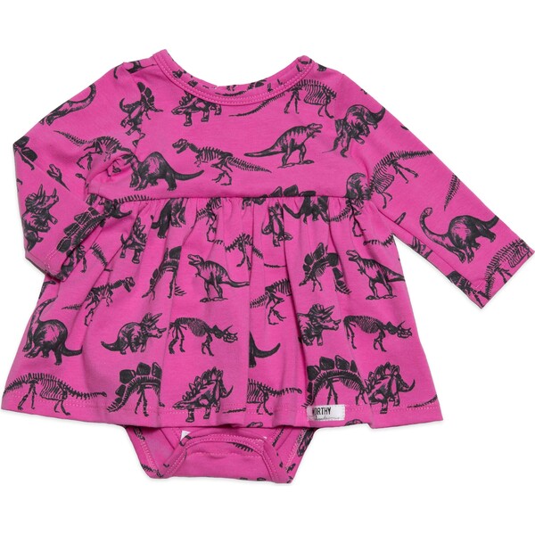 Long Sleeve Bubble Romper in Dino, Pink - Worthy Threads Rompers ...