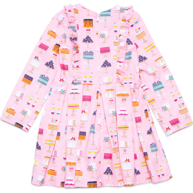 Long Sleeve Ruffle Dress in Cakes, Pink - Dresses - 2