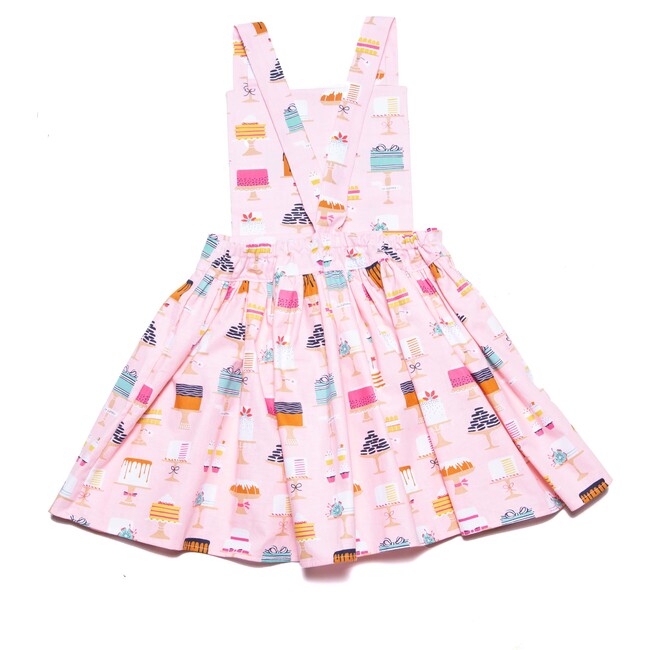 Pinafore Dress in Cakes, Pink - Dresses - 2