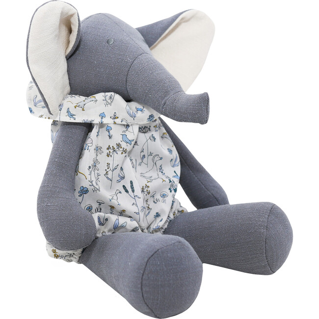 Small Bernadette The Elephant, Grey And Floral