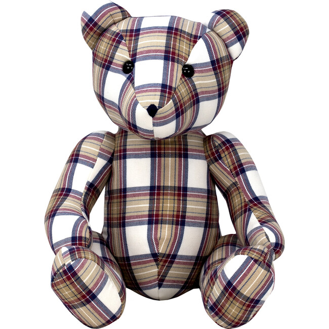 My Clipped Eyes Bear Prince Of Wales, Blue With Plaid