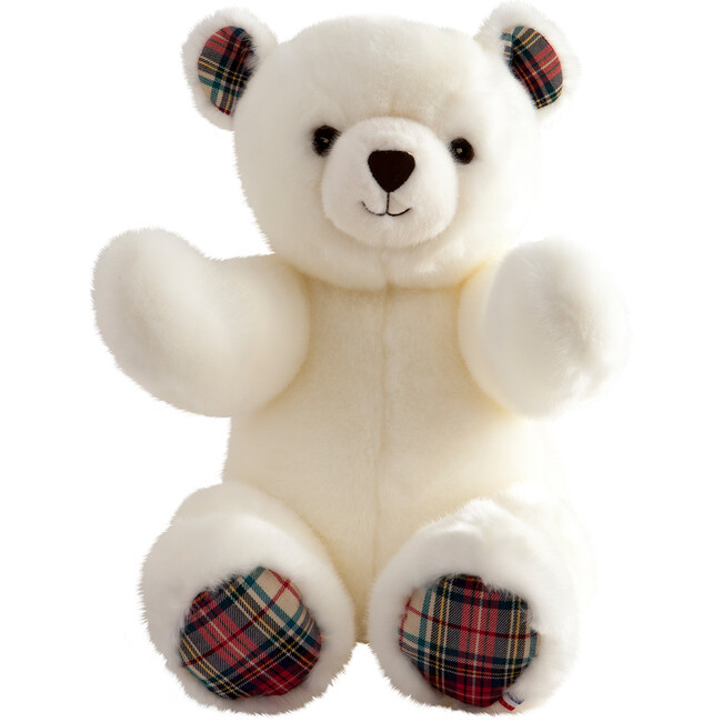 Robert The Bear Large Stuffed Toy, White With Tartan
