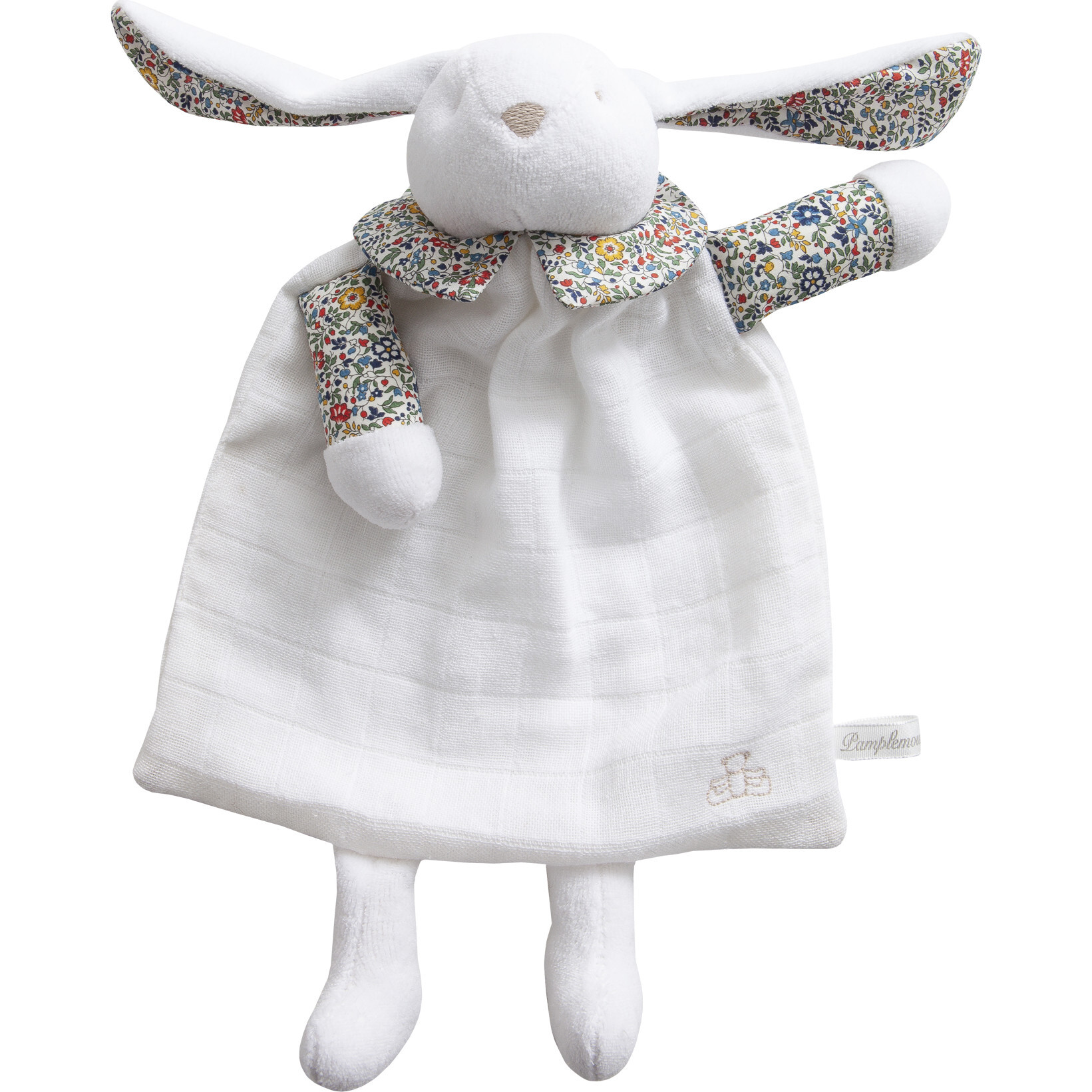 Handmade Rabbit Lovie Liberty Blue Bud, White And Multi - Plush - 1