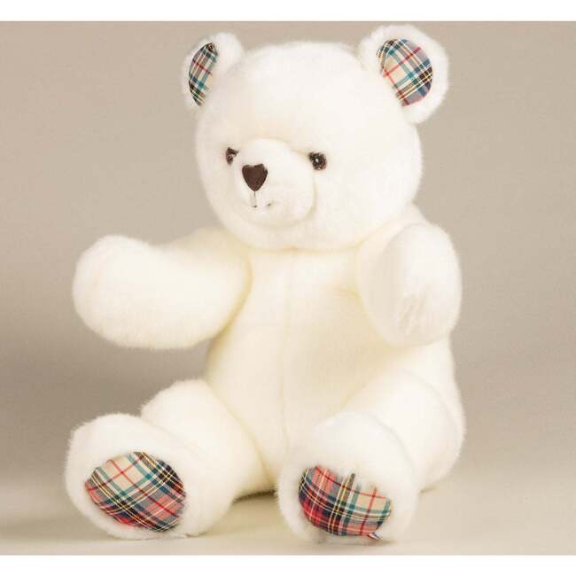 Robert The Bear Large Stuffed Toy, White With Tartan - Plush - 2