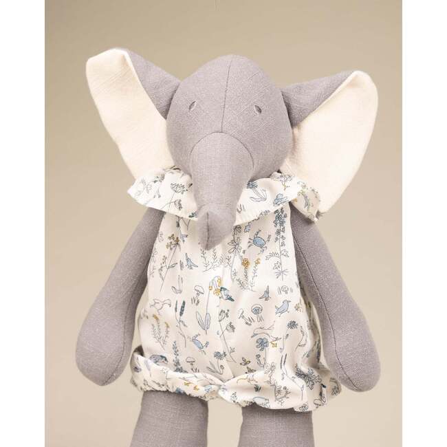 Small Bernadette The Elephant, Grey And Floral - Plush - 3