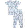 Surf Pajama Set, Blue - Pajamas - 1 - thumbnail