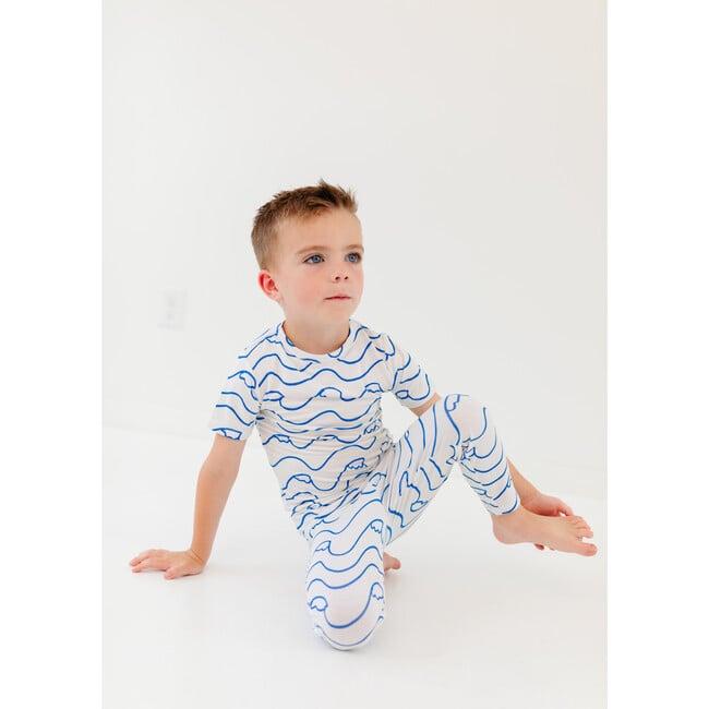 Surf Pajama Set, Blue - Pajamas - 2