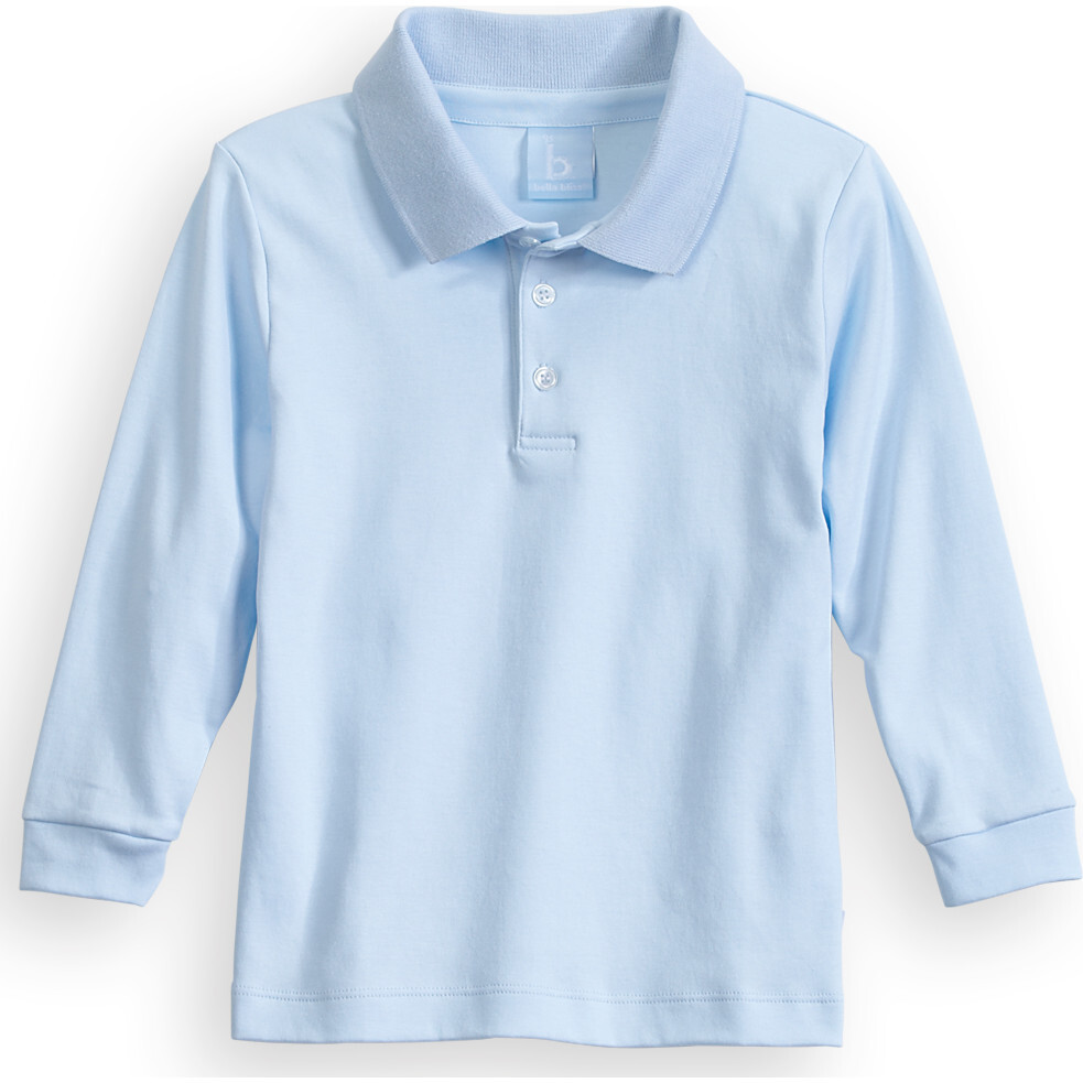 Solid Pima Polo Tee, Blue - Polo Shirts - 1