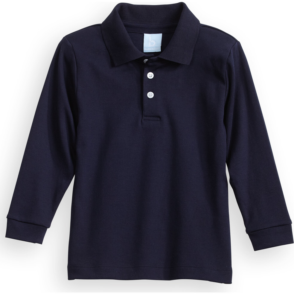 Solid Pima Polo Tee, Navy - Polo Shirts - 1
