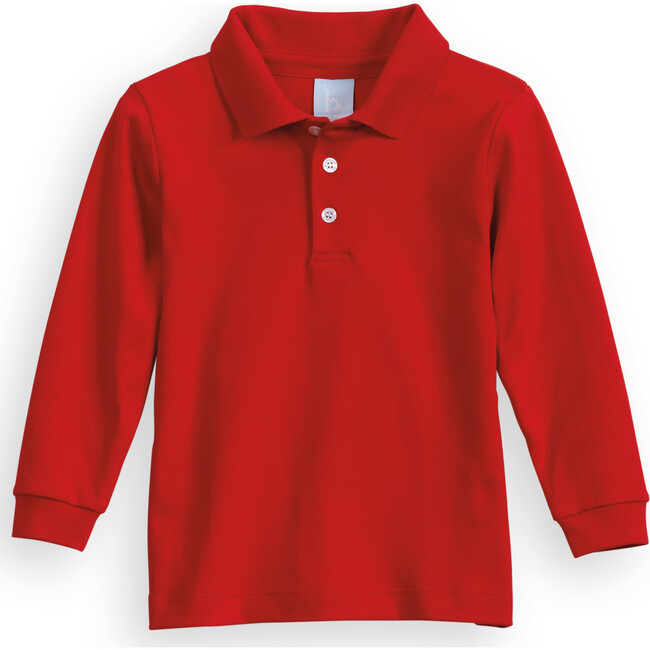 Solid Pima Polo Tee, Red