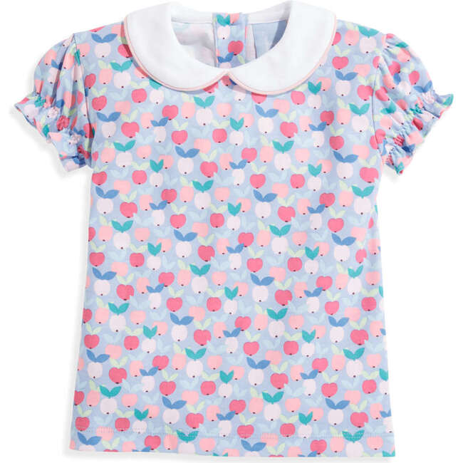 Puff Sleeve Peter Pan Tee, Blue Orchard