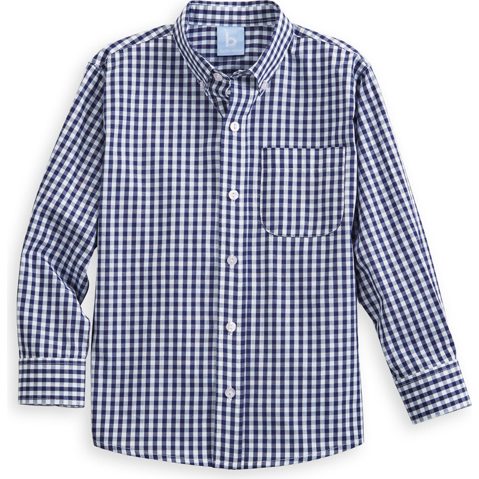 Buttondown, Navy Soft Check - Shirts - 1