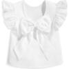 Back Bow Blouse, White - Blouses - 2