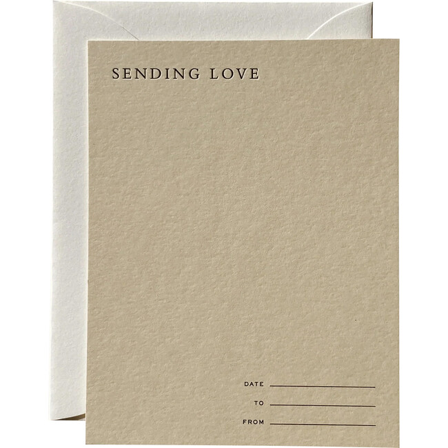 Sending Love Notecard No. 12, Sand, Set of 6