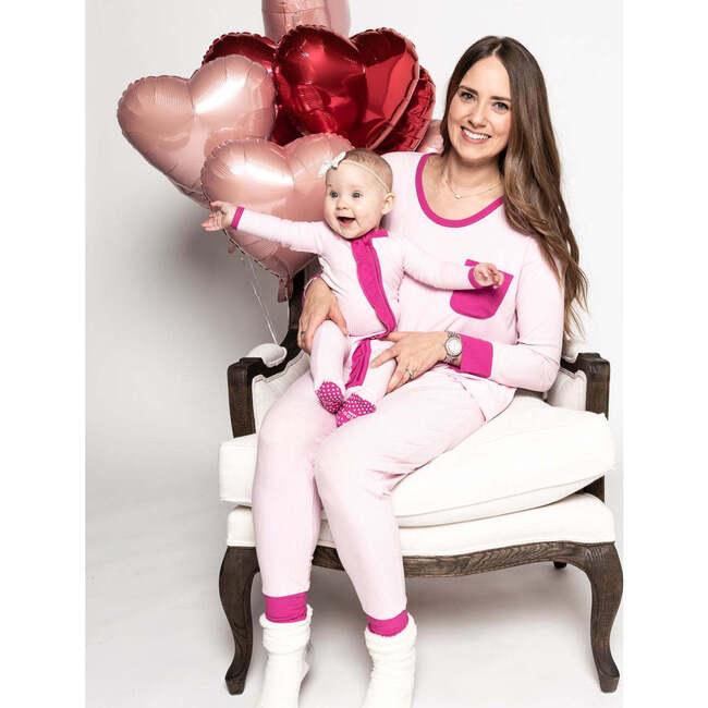 Dream in Pink Ribbed Zippered Footie - Footie Pajamas - 5