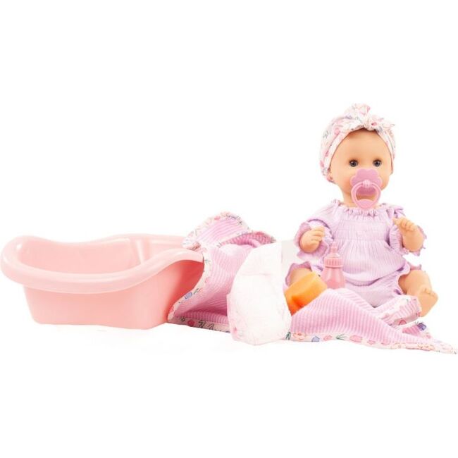 Sleepy Aquini Girl BliBlaBlume 13" All Vinyl Drink & Wet Bath Baby Doll with Bathtub and Accessories