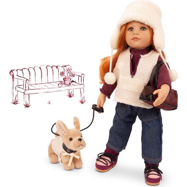 Hannah and her Dog - 19" Multi-Jointed Standing Doll Playset designed for children ages 3+ years