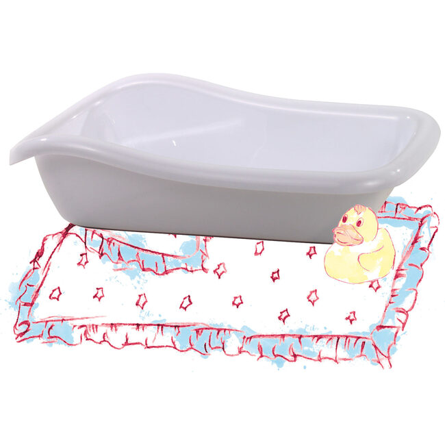 Boutique White Bath Tub for Baby Dolls up to 13″