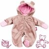 One Piece Teddy Costume Pajama Sleeper for 12-13" Baby Dolls - Doll Accessories - 1 - thumbnail