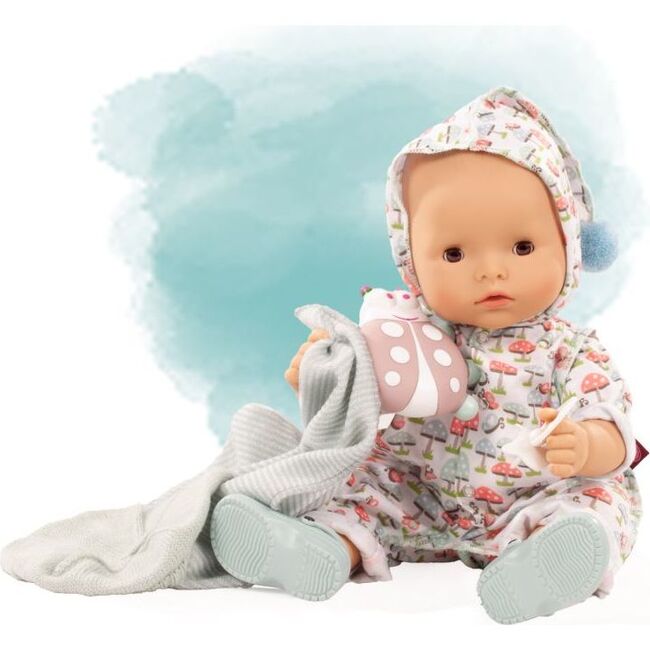 Maxy Aquini Lucky Mushroom - 16.5" Bath Baby Doll with Sleeping Brown Eyes