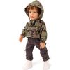 Little Kidz Paul - 14" Multi-Jointed Standing Boy Doll with Brown Hair, Cargo Pants and Camo Hoodie - Dolls - 1 - thumbnail