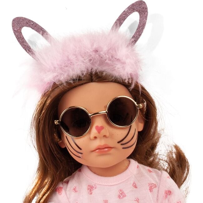 Little Kidz Ella Rabbit - 14" Multi-Jointed Standing Doll with Glasses and Long Brown Hair to Wash & Style - Dolls - 3