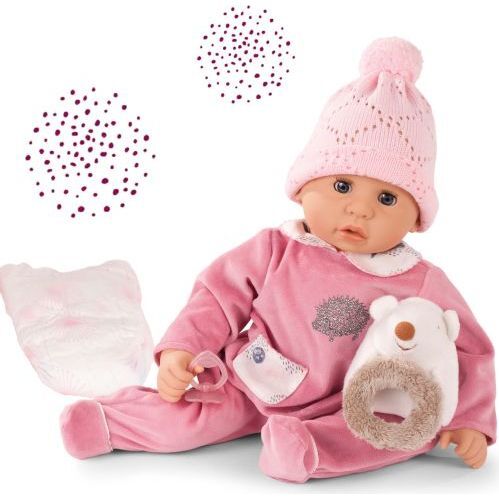 Cookie Hedgehog 19" Soft Baby Doll in Pink with Blue Sleeping Eyes and Accessories