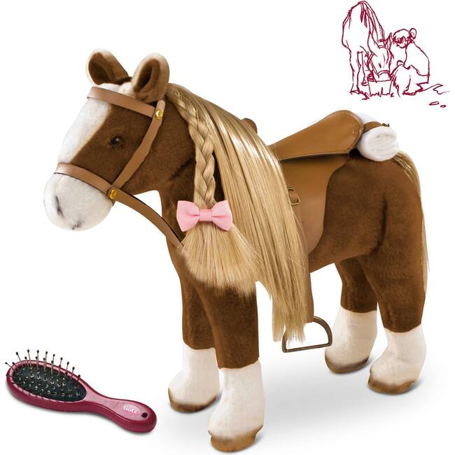 Big Plush Combing Horse with Saddle and Bridle Plus Mane and Tail to Brush and Style for 18" and 19.5" Dolls