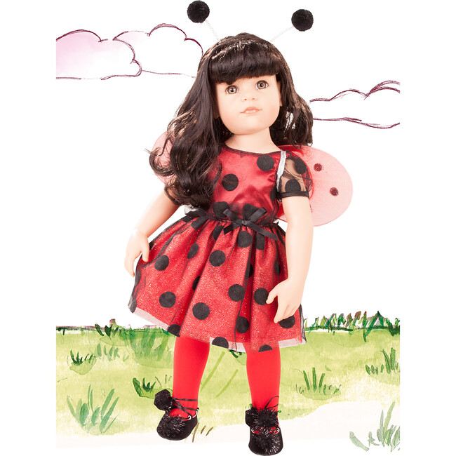 Hannah Ladybug - 19.5" All Vinyl Poseable Doll with Extra Outfit - Dolls - 3