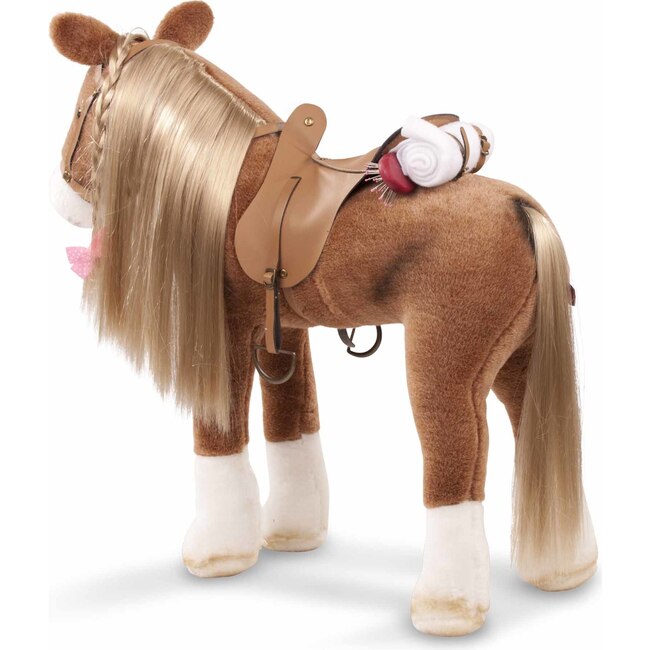 Big Plush Combing Horse with Saddle and Bridle Plus Mane and Tail to Brush and Style for 18" and 19.5" Dolls - Doll Accessories - 3