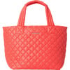 Women's Small Metro Tote Deluxe, Coral - Bags - 1 - thumbnail