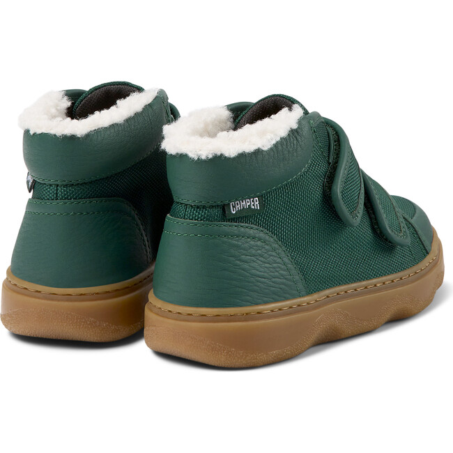 Kiddo Leather And Textile 2-Velcro Strap Sneakers, Dark Green - Sneakers - 5