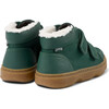 Kiddo Leather And Textile 2-Velcro Strap Sneakers, Dark Green - Sneakers - 5