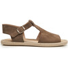 Suede T-Bar Espadrille Sandal, Taupe - Sandals - 1 - thumbnail