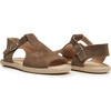 Suede T-Bar Espadrille Sandal, Taupe - Sandals - 2