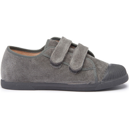 Fall Double Velcro Corduroy Sneakers, Grey