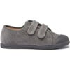 Fall Double Velcro Corduroy Sneakers, Grey - Sneakers - 1 - thumbnail