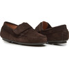 Suede Velcro Closure Driving Loafers, Brown - Loafers - 2