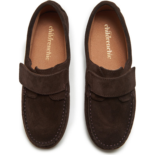 Suede Velcro Closure Driving Loafers, Brown - Loafers - 3
