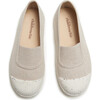 ECO-Friendly Elastic Slip-On Canvas, Taupe - Slip Ons - 3