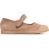 Corduroy Mary Jane Cap-Toe Sneakers, Camel - Mary Janes - 1 - thumbnail